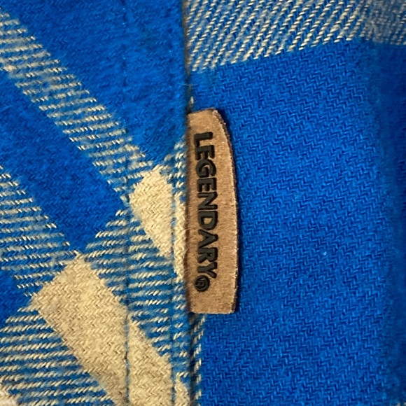 Legendary Whitetails Shirt Mens Large Blue Plaid Buck Camp Flannel Corduroy - Picture 8 of 12